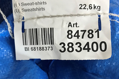 84781  Толстовки м+ж КРЕМ, кг